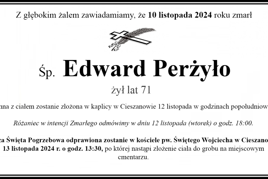 Zmarł Edward Perżyło